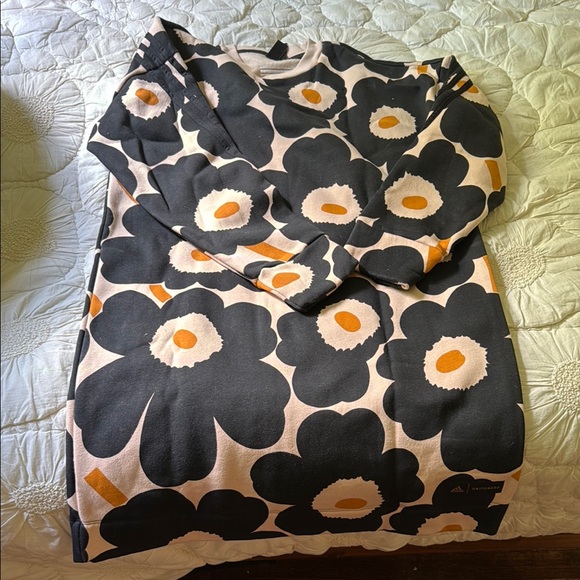 Adidas Black and Cream Sweatshirt with Orange Accents - Picture 1 of 3